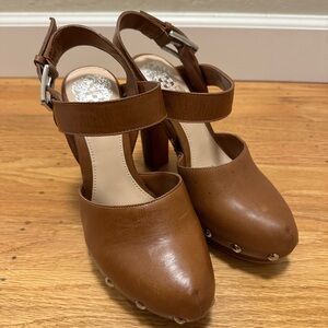 Vince Camuto Tan Leather Mules